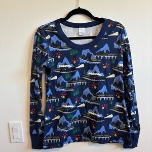 SIZE M - Warner Bros™ The Polar Express Women's Long John Pajama Top (EUC)
